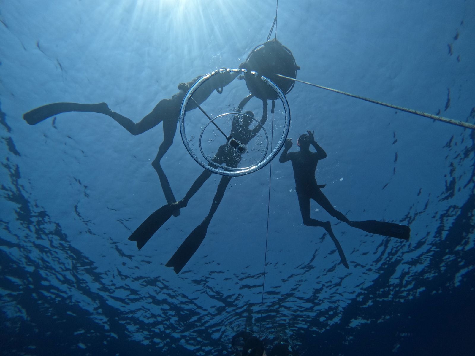 Apnéiste sous l'eau